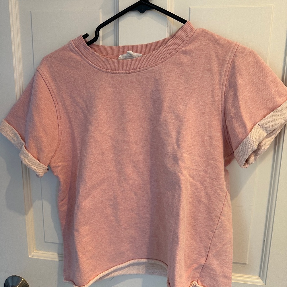 Splendid Pink Short Sleeve Tee Cotton Blend Casual